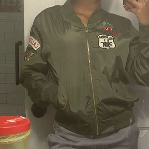 Green California bomber jacket